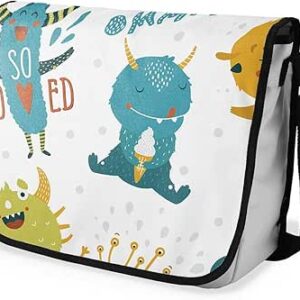 بوناميزون شنطة ماسنجر مدرسية مطبوعة رقميا للطلاب، شنطة كروس بودي وشنطة ساعي، شنطة كتف للمدرسة، العودة الى المدرسة، المقاس: 29 × 36 سم، ألوان متعددة