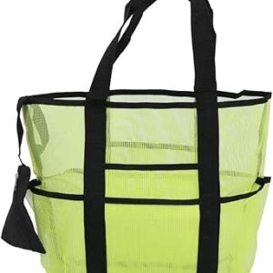 حقيبة يد شبكية، حقيبة شاطئ كبيرة مقاومة للماء مع 8 جيوب كبيرة للسفر