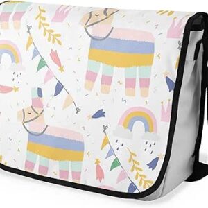 بوناميزون شنطة ماسنجر مدرسية مطبوعة رقميا مع حزام اسود للطلاب، شنطة كروس وشنطة ساعي، شنطة كتف للمدرسة، العودة الى المدرسة، المقاس: 29 × 36 سم