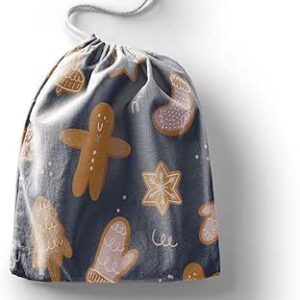 بوناميزون شنطة منتجات قطنية مطبوعة مع رباط، شنطة بقالة قابلة لاعادة الاستخدام، اكياس صديقة للبيئة وقابلة للتحلل البيولوجي، شنطة سفر، شنط تسوق، صديقة للبيئة، قابلة للطي، المقاس: 12×15 سم، قماش