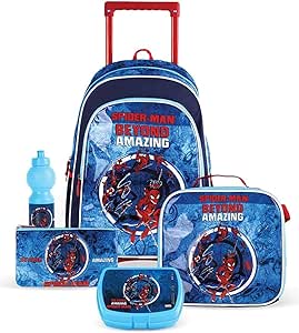 شنطة 5 في 1 بتصميم سبايدرمان لإظهار المسؤولية وال الطاقة الهائلة مقاس 45.72 سم، من تروكار، نايلون، ألوان متعددة