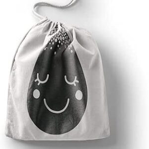 بوناميزون شنطة منتجات قطنية مطبوعة مع رباط، شنطة بقالة قابلة لاعادة الاستخدام، اكياس صديقة للبيئة وقابلة للتحلل البيولوجي، شنطة سفر، شنط تسوق، صديقة للبيئة، قابلة للطي، المقاس: 12×15 سم