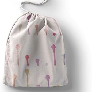 بوناميزون شنطة منتجات قطنية مطبوعة مع رباط، شنطة بقالة قابلة لاعادة الاستخدام، اكياس صديقة للبيئة وقابلة للتحلل البيولوجي، شنطة سفر، شنط تسوق، صديقة للبيئة، قابلة للطي، المقاس: 12×15 سم