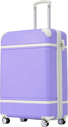 شنطة سفر محمولة بتصميم فينتاج مقاس 20 انش، مصنوعة من مادة ABS خفيفة الوزن وقابلة للتوسيع مع قفل تي اس ايه وعجلات دوارة صامتة، مجموعة امتعة بهيكل صلب للرجال والنساء