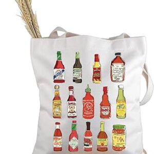 بوهاو حقيبة يد كبيرة توت لمحبي الطعام الحار وصلصة الفلفل الحار، هدية لمحبي الطعام الحار، حقيبة يد لمحبي التوابل