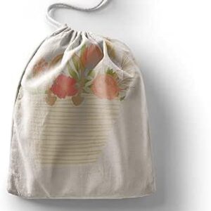 بوناميزون شنطة منتجات قطنية مطبوعة مع رباط، شنطة بقالة قابلة لاعادة الاستخدام، اكياس صديقة للبيئة وقابلة للتحلل البيولوجي، شنطة سفر، شنط تسوق، صديقة للبيئة، قابلة للطي، المقاس: 12×15 سم، قماش