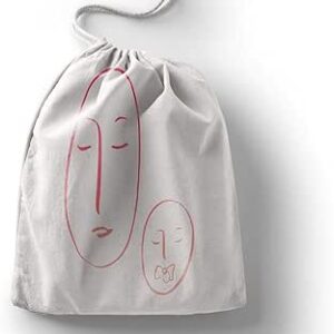 بوناميزون شنطة منتجات قطنية مطبوعة مع رباط، شنطة بقالة قابلة لاعادة الاستخدام، اكياس صديقة للبيئة وقابلة للتحلل البيولوجي، شنطة سفر، شنط تسوق، صديقة للبيئة، قابلة للطي، المقاس: 12×15 سم