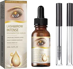 سيروم نمو الرموش المتطور مع مجموعة توزيع من ازوني تجديد مكثف للرموش والحواجب لرموش اطول واقوى معزز رموش مغذي 20 مل
