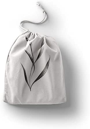 بوناميزون شنطة منتجات قطنية مطبوعة مع رباط، شنطة بقالة قابلة لاعادة الاستخدام، اكياس صديقة للبيئة وقابلة للتحلل البيولوجي، شنطة سفر، شنط تسوق، صديقة للبيئة، قابلة للطي، المقاس: 20×30 سم