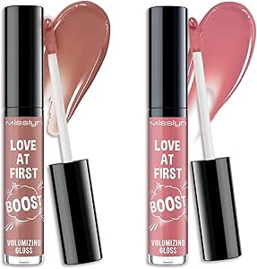 ميسلاين | ملمع شفاه عالي اللمعان - كثيف ومرطب للشفاه الكاملة - مجموعة من قطعتين من ملمع الشفاه