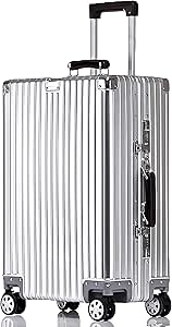 شنطة سفر فاخرة مصنوعة من الالومنيوم والمغنيسيوم تيريبلس® بدون سحاب مقصورة بعجلات صامتة فضي 20