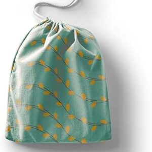 بوناميزون شنطة منتجات قطنية مطبوعة مع رباط، شنطة بقالة قابلة لاعادة الاستخدام، اكياس صديقة للبيئة وقابلة للتحلل البيولوجي، شنطة سفر، شنط تسوق، صديقة للبيئة، قابلة للطي، المقاس: 12×15 سم، قماش