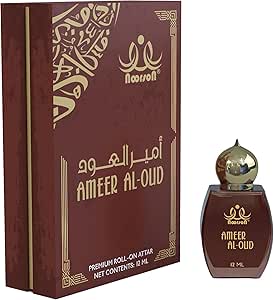 عطر امير العود غير كحولي مع صندوق خشبي جذاب من نورسون، 12 مل، للجنسين