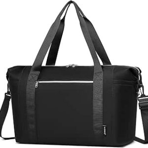 كونو شنطة سفر من القماش الخشن مقاس 46 × 30 × 20، شنطة حمل تحت المقعد مع جيب مبلل، شنطة يد لعطلة نهاية الاسبوع للنساء والرجال