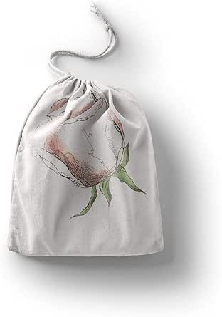 بوناميزون شنطة منتجات قطنية مطبوعة مع رباط، شنطة بقالة قابلة لاعادة الاستخدام، اكياس صديقة للبيئة وقابلة للتحلل البيولوجي، شنطة سفر، شنط تسوق، صديقة للبيئة، قابلة للطي، المقاس: 20×30 سم، قماش