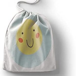 بوناميزون شنطة منتجات قطنية مطبوعة مع رباط، شنطة بقالة قابلة لاعادة الاستخدام، اكياس صديقة للبيئة وقابلة للتحلل البيولوجي، شنطة سفر، شنط تسوق، صديقة للبيئة، قابلة للطي، المقاس: 12×15 سم