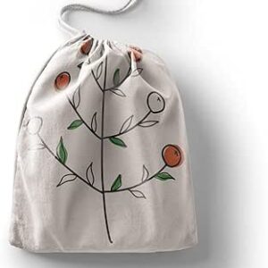 بوناميزون شنطة منتجات قطنية مطبوعة مع رباط، شنطة بقالة قابلة لاعادة الاستخدام، اكياس صديقة للبيئة وقابلة للتحلل البيولوجي، شنطة سفر، شنط تسوق، صديقة للبيئة، قابلة للطي، المقاس: 20×30 سم