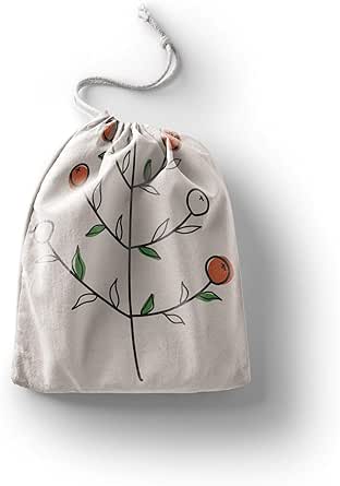 بوناميزون شنطة منتجات قطنية مطبوعة مع رباط، شنطة بقالة قابلة لاعادة الاستخدام، اكياس صديقة للبيئة وقابلة للتحلل البيولوجي، شنطة سفر، شنط تسوق، صديقة للبيئة، قابلة للطي، المقاس: 20×30 سم