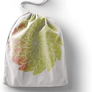 بوناميزون شنطة منتجات قطنية مطبوعة مع رباط، شنطة بقالة قابلة لاعادة الاستخدام، اكياس صديقة للبيئة وقابلة للتحلل البيولوجي، شنطة سفر، شنط تسوق، صديقة للبيئة، قابلة للطي، المقاس: 12×15 سم، لوحة قماشية