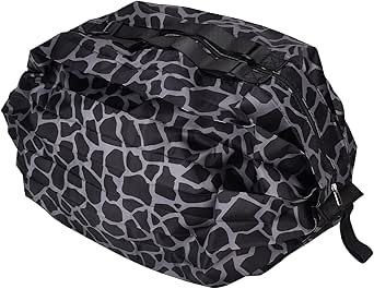 حقيبة تسوق قماش أكسفورد قابلة لإعادة الاستخدام حقيبة كتف أنيقة محمولة عالية السعة مقاومة للماء (9 * 9 * 7 سم نمر أسود)