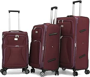 جيوردانو مجموعة شنط سفر بعجلات ناعمة، 3 قطع، احمر، L-28 / M-24 / S-20، 25/1657841/3Tr, أحمر, L-28 / M-24 / S-20، بوليستر