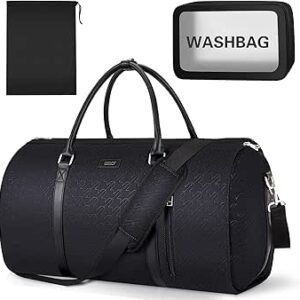 حقيبة ملابس للسفر مع حقيبة أدوات الزينة قابلة للتحويل لعطلة نهاية الأسبوع، حقيبة سفر كبيرة للنساء 2 في 1 للتعليق، حقائب سفر للنساء والرجال مجموعة من 3 قطع