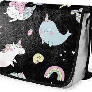 بوناميزون شنطة ماسنجر مدرسية مطبوعة رقميا للطلاب، شنطة كروس بودي وشنطة ساعي، شنطة كتف للمدرسة، العودة الى المدرسة، المقاس: 29 × 36 سم