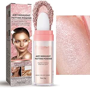 قلم بودرة هايلايتر للوجه - قلم هايلايتر فيري شفاف مقاوم للماء للجسم والذراعين والساقين - مثالي للمهرجانات والحفلات - جليتر لامع للوجه والشفاه والشعر والجسم