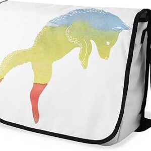 شنطة ماسنجر مدرسية مطبوعة رقمية بحزام اسود للبنات والاولاد من لو جاردين دو لين، شنطة ماسنجر للطلاب، شنط كتف مقاس 29 × 36 سم