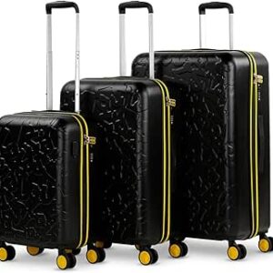 لويس - مجموعة من 3 حقائب صلبة و4 عجلات مزدوجة. قفل ايه بي اس تي اس ايه منفذ يو اس بي في ذا كابين ون كابينة صغيرة معتمدة ومتوسطة وكبيرة. 171100، اسود (3 حقائب صلبة -171100)، اونيكا، سبورت, أسود (3