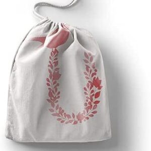 بوناميزون شنطة منتجات قطنية مطبوعة مع رباط، شنطة بقالة قابلة لاعادة الاستخدام، اكياس صديقة للبيئة وقابلة للتحلل البيولوجي، شنطة سفر، شنط تسوق، صديقة للبيئة، قابلة للطي، المقاس: 12×15 سم، قماش