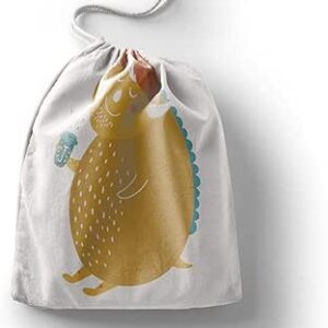 بوناميزون شنطة منتجات قطنية مطبوعة مع رباط، شنطة بقالة قابلة لاعادة الاستخدام، اكياس صديقة للبيئة وقابلة للتحلل البيولوجي، شنطة سفر، شنط تسوق، صديقة للبيئة، قابلة للطي، المقاس: 12×15 سم