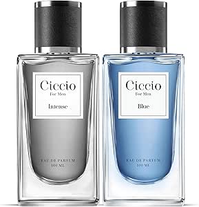 عطر بلو ان انتنس فاخر فاخر يدوم طويلا او دي بي من سيتشيو، برائحة خشبية مائية منعشة وخشبية وحارة، 100 مل، عبوة من قطعتين، للرجال