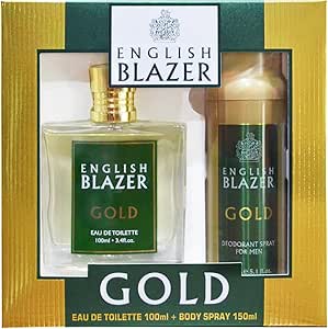عطر او دي تواليت جولد 100 مل من انجلش بلايزر + مع بخاخ للجسم 150 مل، مجموعة تأتي في عبوة هدايا.، للذكر