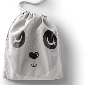 بوناميزون شنطة منتجات قطنية مطبوعة مع رباط، شنطة بقالة قابلة لاعادة الاستخدام، اكياس صديقة للبيئة وقابلة للتحلل البيولوجي، شنطة سفر، شنط تسوق، صديقة للبيئة، قابلة للطي، المقاس: 12×15 سم، قماش