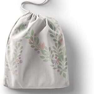 بوناميزون شنطة منتجات قطنية مطبوعة مع رباط، شنطة بقالة قابلة لاعادة الاستخدام، اكياس صديقة للبيئة وقابلة للتحلل البيولوجي، شنطة سفر، شنط تسوق، صديقة للبيئة، قابلة للطي، المقاس: 12×15 سم
