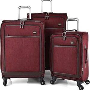 مجموعة شنط من تراك سوفت، 3 قطع، مقاس 28/24/20 انش، بورغندي، موديل: AL001/3P، نايلون