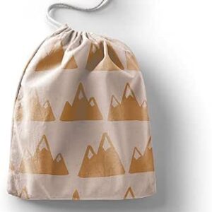 بوناميزون شنطة منتجات قطنية مطبوعة مع رباط، شنطة بقالة قابلة لاعادة الاستخدام، اكياس صديقة للبيئة وقابلة للتحلل البيولوجي، شنطة سفر، شنط تسوق، صديقة للبيئة، قابلة للطي، المقاس: 12×15 سم