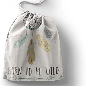 بوناميزون شنطة منتجات قطنية مطبوعة مع رباط، شنطة بقالة قابلة لاعادة الاستخدام، اكياس صديقة للبيئة وقابلة للتحلل البيولوجي، شنطة سفر، شنط تسوق، صديقة للبيئة، قابلة للطي، المقاس: 20×30 سم، قماش