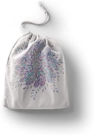 بوناميزون شنطة منتجات قطنية مطبوعة مع رباط، شنطة بقالة قابلة لاعادة الاستخدام، اكياس صديقة للبيئة وقابلة للتحلل البيولوجي، شنطة سفر، شنط تسوق، صديقة للبيئة، قابلة للطي، المقاس: 20×30 سم