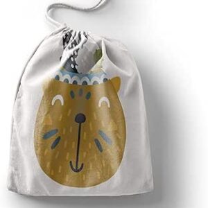 بوناميزون شنطة منتجات قطنية مطبوعة مع رباط، شنطة بقالة قابلة لاعادة الاستخدام، اكياس صديقة للبيئة وقابلة للتحلل البيولوجي، شنطة سفر، شنط تسوق، صديقة للبيئة، قابلة للطي، المقاس: 20×30 سم