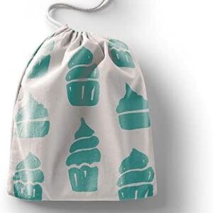بوناميزون شنطة منتجات قطنية مطبوعة مع رباط، شنطة بقالة قابلة لاعادة الاستخدام، اكياس صديقة للبيئة وقابلة للتحلل البيولوجي، شنطة سفر، شنط تسوق، صديقة للبيئة، قابلة للطي، المقاس: 12×15 سم، قماش