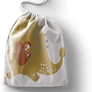 بوناميزون شنطة منتجات قطنية مطبوعة مع رباط، شنطة بقالة قابلة لاعادة الاستخدام، اكياس صديقة للبيئة وقابلة للتحلل البيولوجي، شنطة سفر، شنط تسوق، صديقة للبيئة، قابلة للطي، المقاس: 20×30 سم، قماش