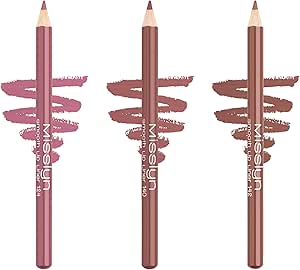 ميسلاين احمر شفاه كامل يدوم طويلا، 3 اقلام رصاص دقيقة بتاثير كثافة عالية، مجموعة من 3 اقلام، طبيعي