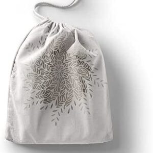بوناميزون شنطة منتجات قطنية مطبوعة مع رباط، شنطة بقالة قابلة لاعادة الاستخدام، اكياس صديقة للبيئة وقابلة للتحلل البيولوجي، شنطة سفر، شنط تسوق، صديقة للبيئة، قابلة للطي، المقاس: 12×15 سم، قماش