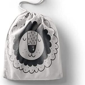 بوناميزون شنطة منتجات قطنية مطبوعة مع رباط، شنطة بقالة قابلة لاعادة الاستخدام، اكياس صديقة للبيئة وقابلة للتحلل البيولوجي، شنطة سفر، شنط تسوق، صديقة للبيئة، قابلة للطي، المقاس: 12×15 سم