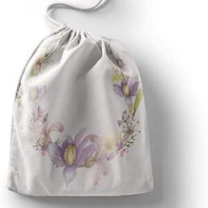 بوناميزون شنطة منتجات قطنية مطبوعة مع رباط، شنطة بقالة قابلة لاعادة الاستخدام، اكياس صديقة للبيئة وقابلة للتحلل البيولوجي، شنطة سفر، شنط تسوق، صديقة للبيئة، قابلة للطي، المقاس: 12×15 سم