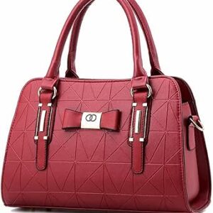 اتش دي اف اكس في دي اف حقيبة لابتوب عصرية للرجال والنساء من اس تي بي، شنطة يد جلدية جديدة ذات سعة كبيرة، حقائب كتف كاجوال بسيطة بمقبض علوي (اللون: بورغندي، المقاس: 32×13×21 سم)