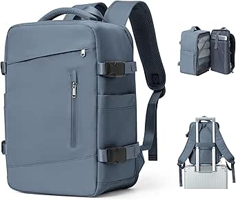 بي جيه ال اف اس شنطة ظهر يدوية مقاس 40 × 25 × 20 من ريان اير، شنطة يد صغيرة توضع تحت المقعد، شنطة ظهر صغيرة لشنطة الظهر، شنطة ظهر للسفر بالطائرة مع جيب للابتوب، شنطة مقاومة للسرقة