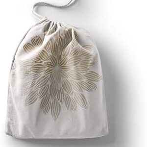 بوناميزون شنطة منتجات قطنية مطبوعة مع رباط، شنطة بقالة قابلة لاعادة الاستخدام، اكياس صديقة للبيئة وقابلة للتحلل البيولوجي، شنطة سفر، شنط تسوق، صديقة للبيئة، قابلة للطي، المقاس: 12×15 سم، لوحة قماشية